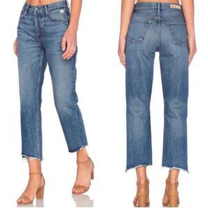 𝅺grlfrnd Helen High Rise Straight Crop with Raw Hem Size 25